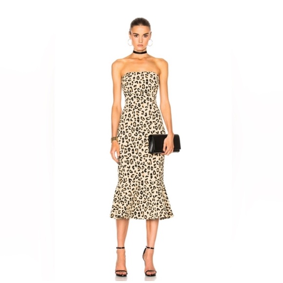cinq a sept Dresses & Skirts - EUC Cinq a Sept Luna Leopard Print Midi Mermaid Dress